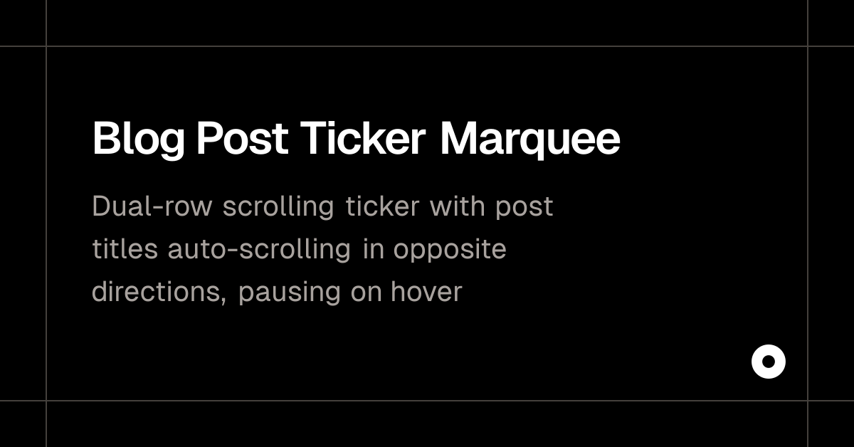 Blog Post Ticker Marquee