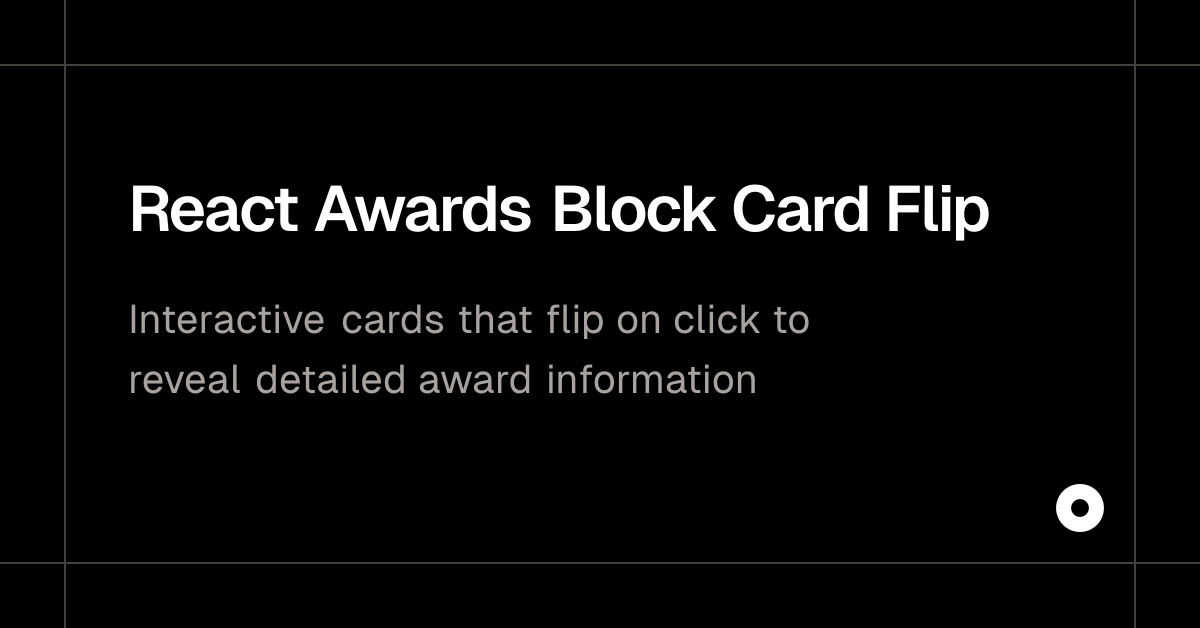 React Awards Block Card Flip