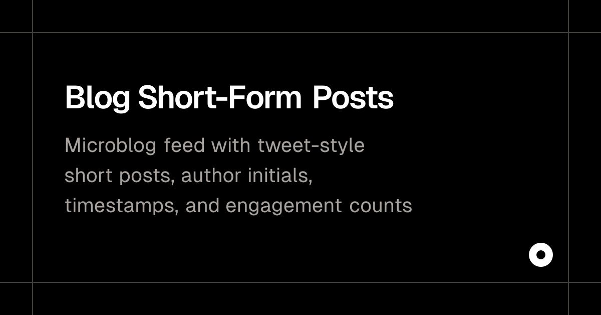 Blog Short-Form Posts