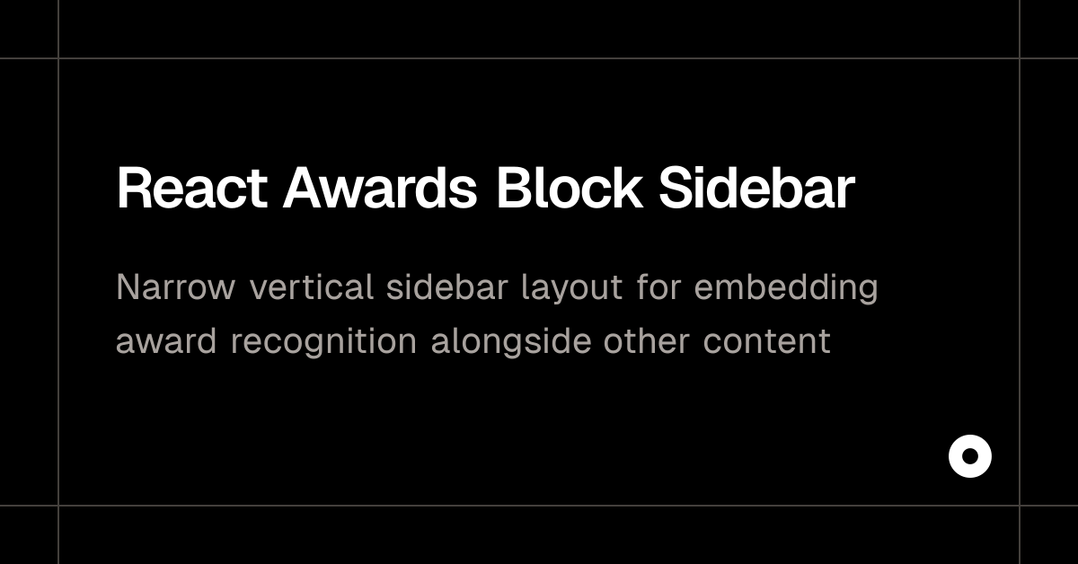 React Awards Block Sidebar