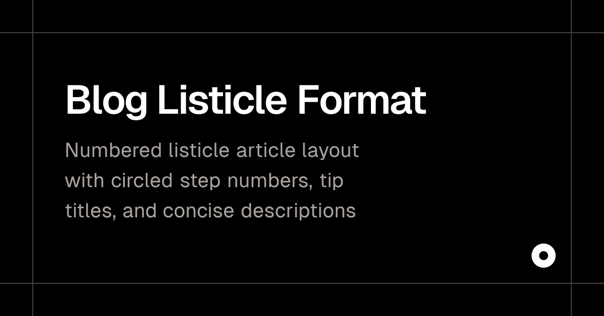 Blog Listicle Format