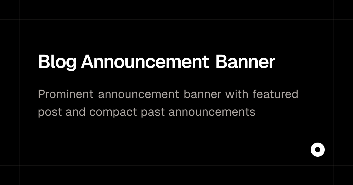 Blog Announcement Banner