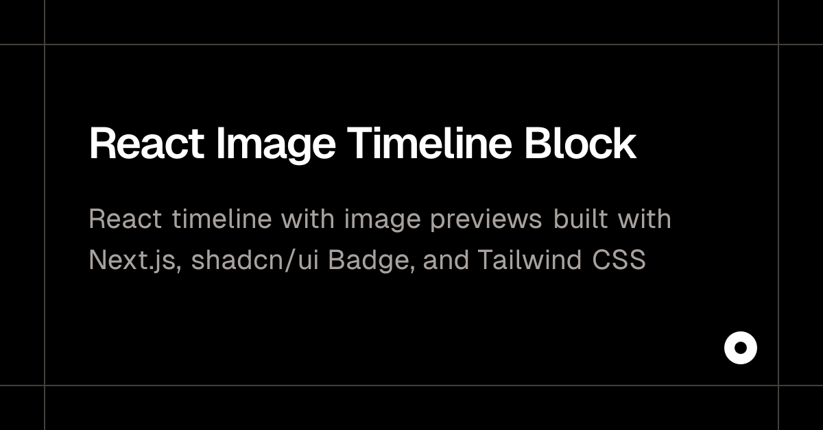 React Image Timeline Block