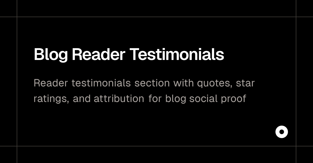 Blog Reader Testimonials