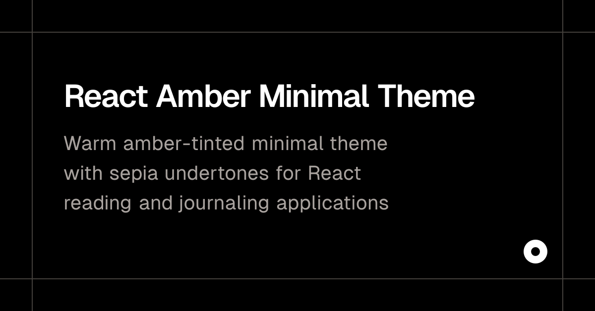 React Amber Minimal Theme