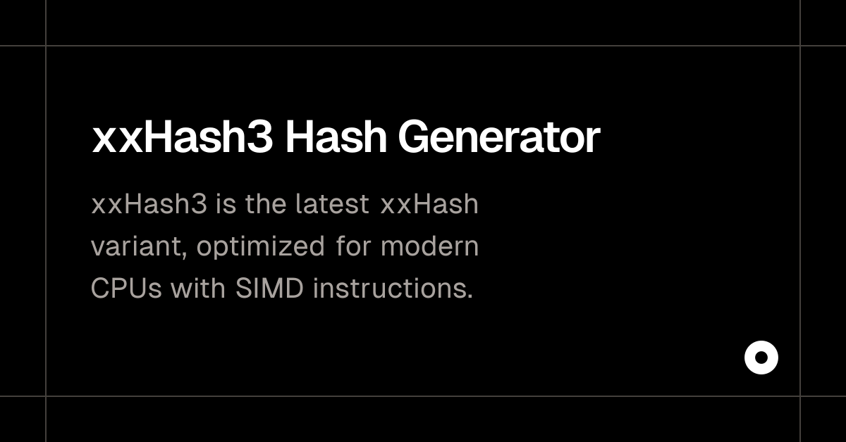 xxHash3 Hash Generator