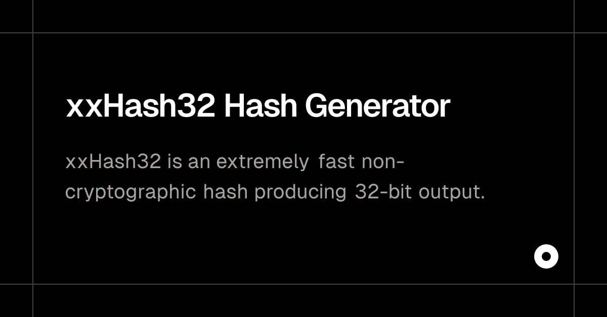 xxHash32 Hash Generator