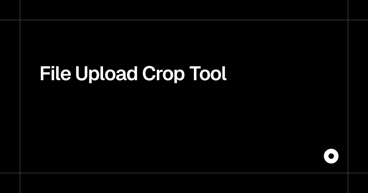 File Upload Crop Tool