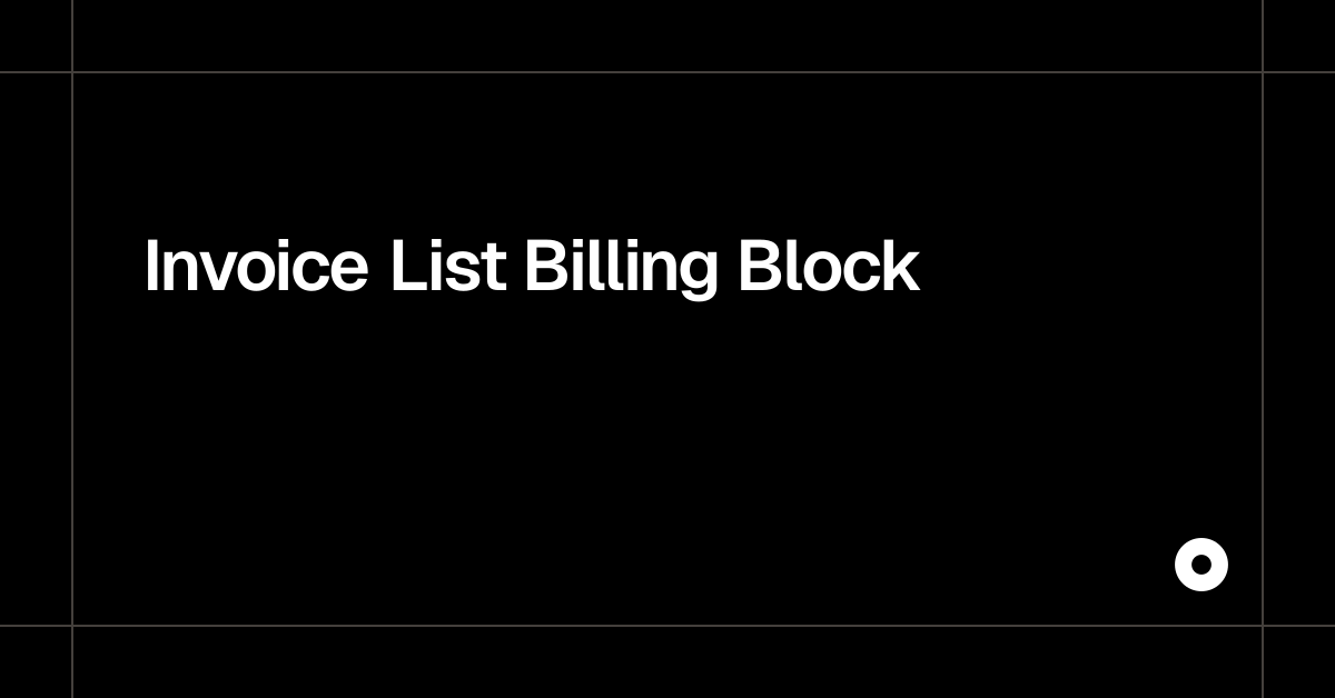 Invoice List Billing Block