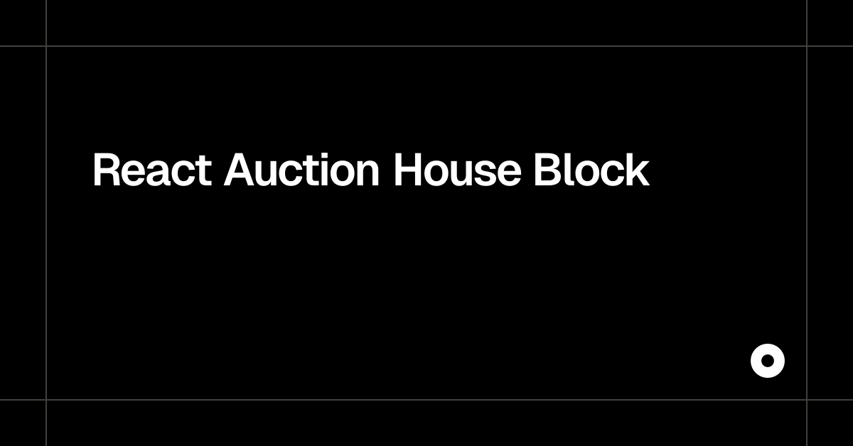 React Auction House Block