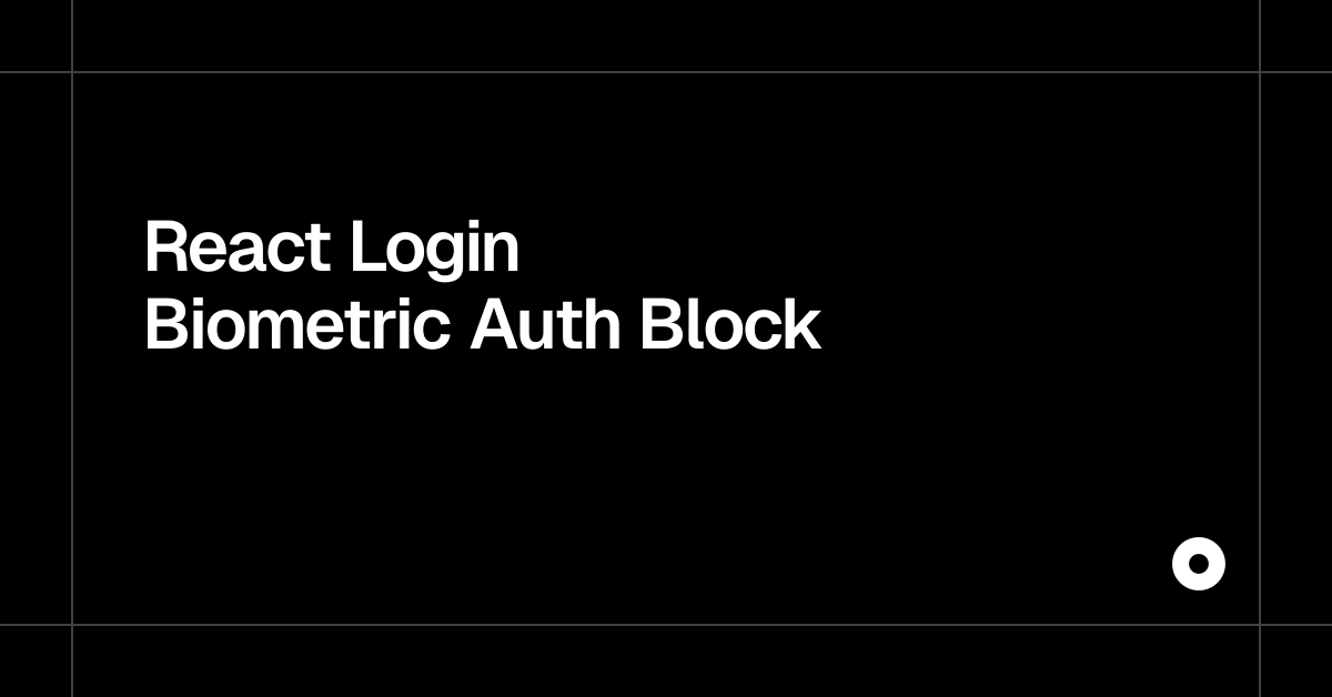 React Login Biometric Auth Block