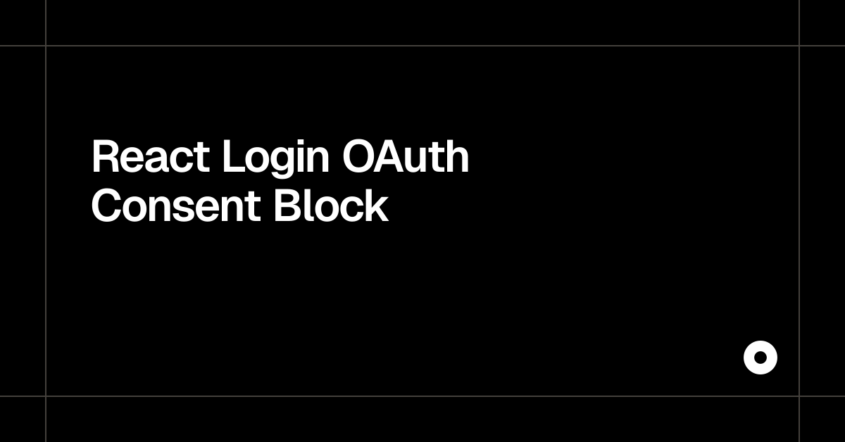 React Login OAuth Consent Block