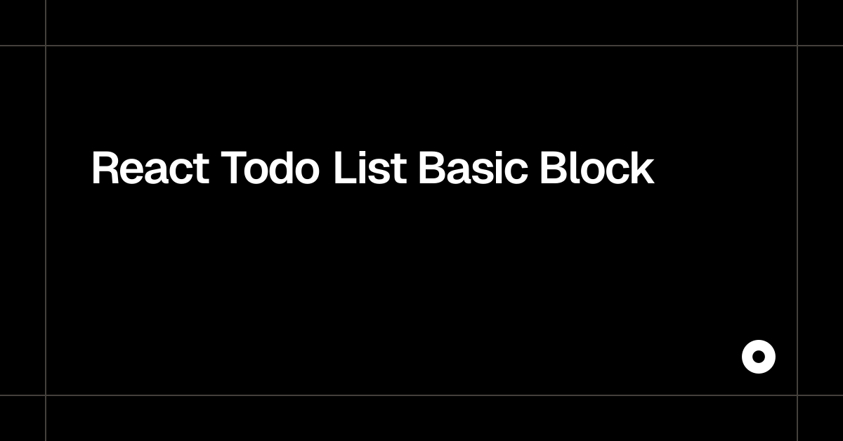 React Todo List Basic Block