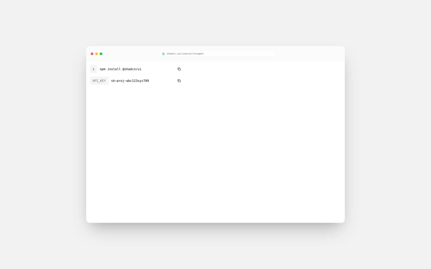 React AI Snippet