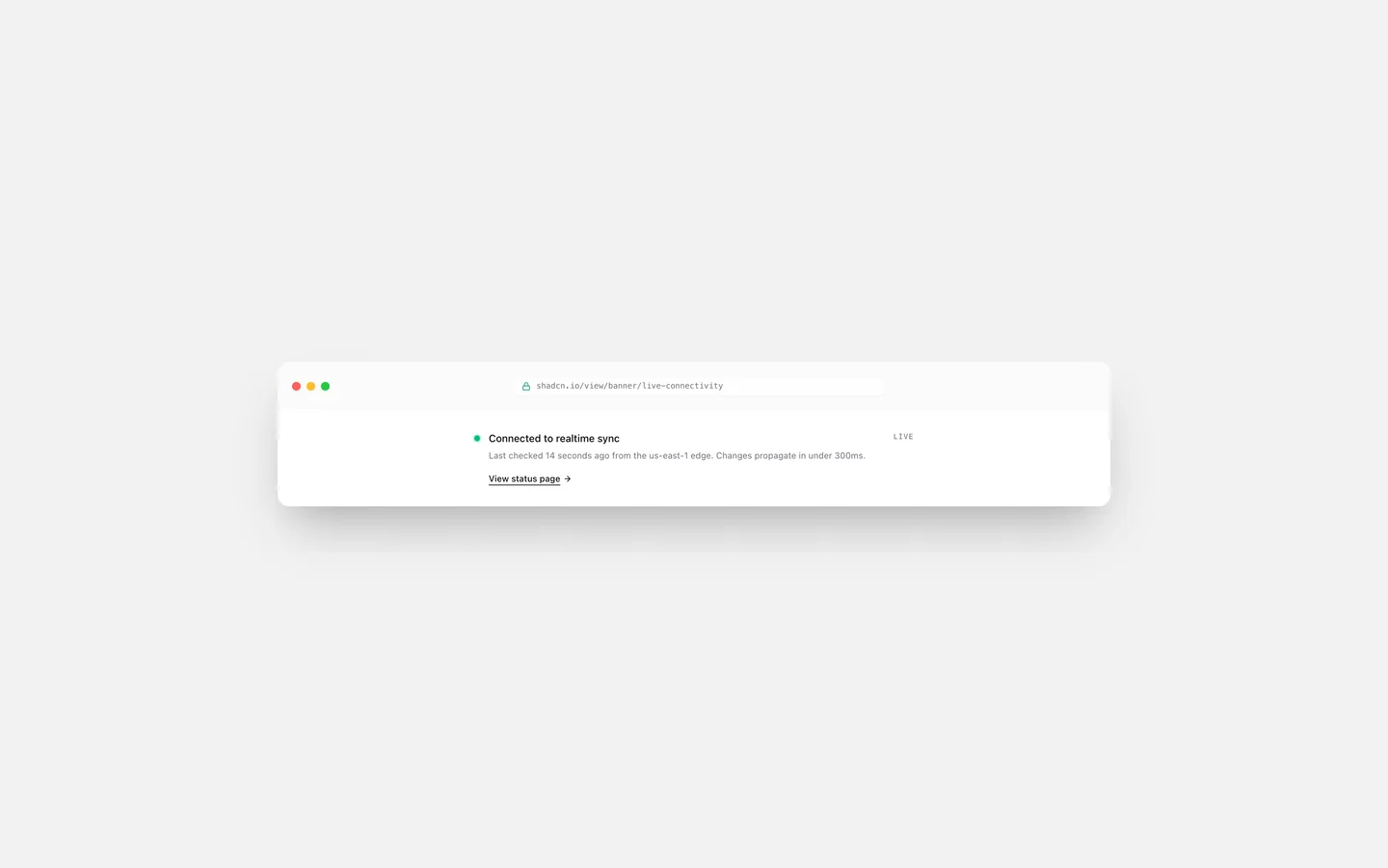 React Live Connectivity Status Banner Block — Live Preview