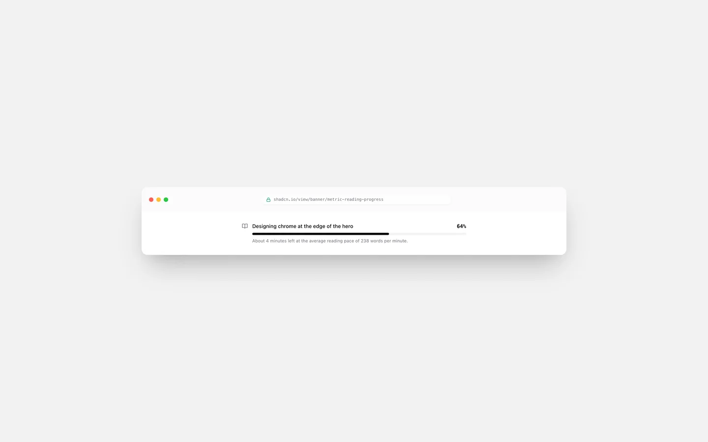 React Reading Progress Metric Banner Block