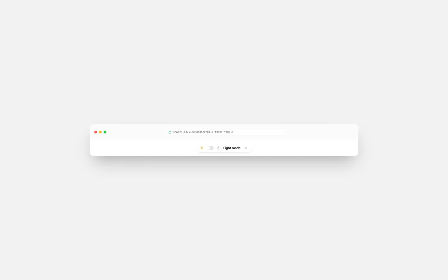 React Floating Pill Theme Toggle Banner Block