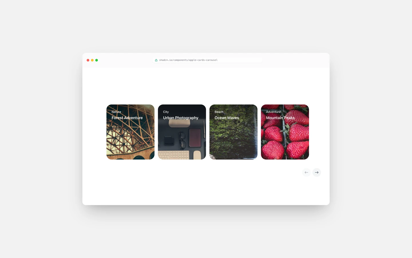 Apple Cards Carousel