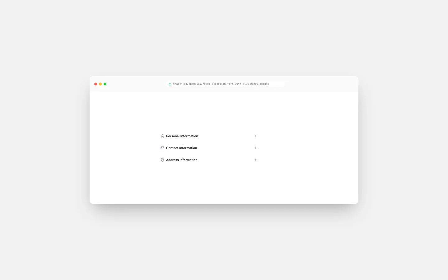 React Accordion Form with Plus/Minus Toggle
