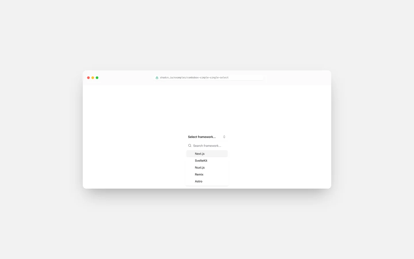 Simple Single Select