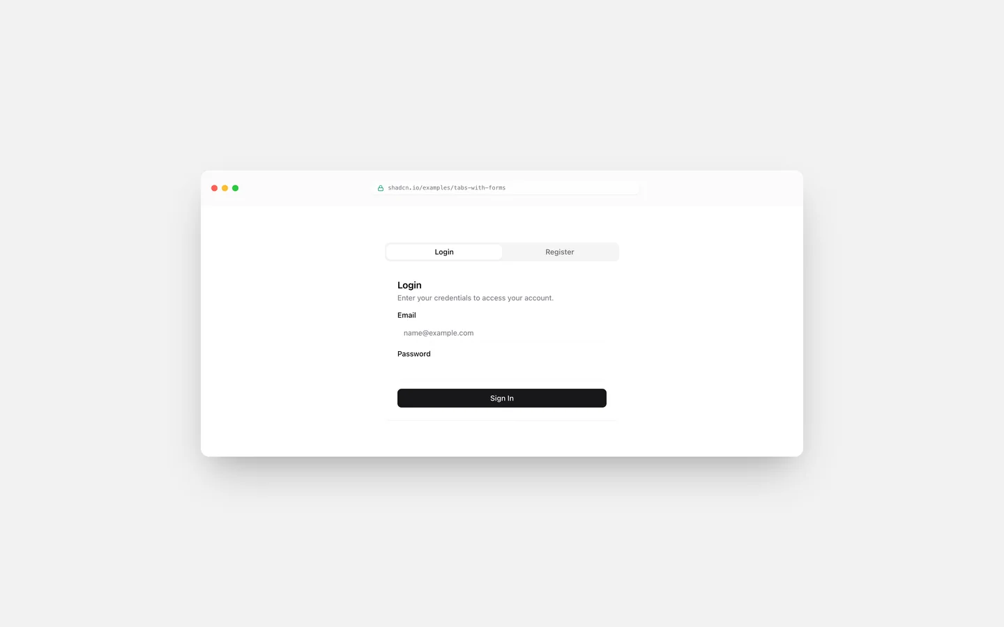 Tabs with Forms