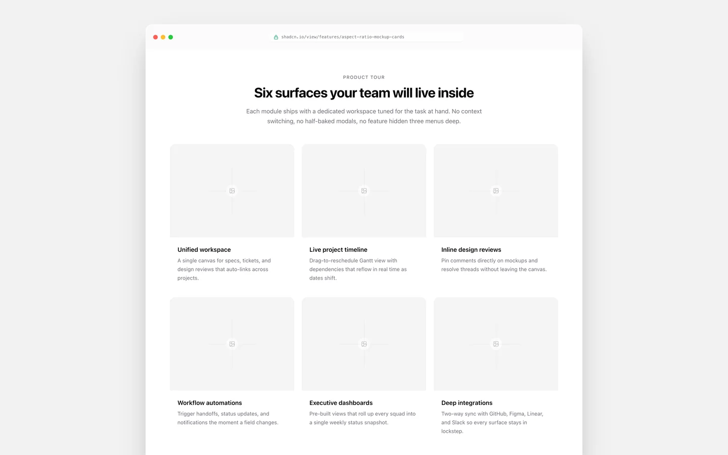 React Features Aspect Ratio Mockup Cards Block