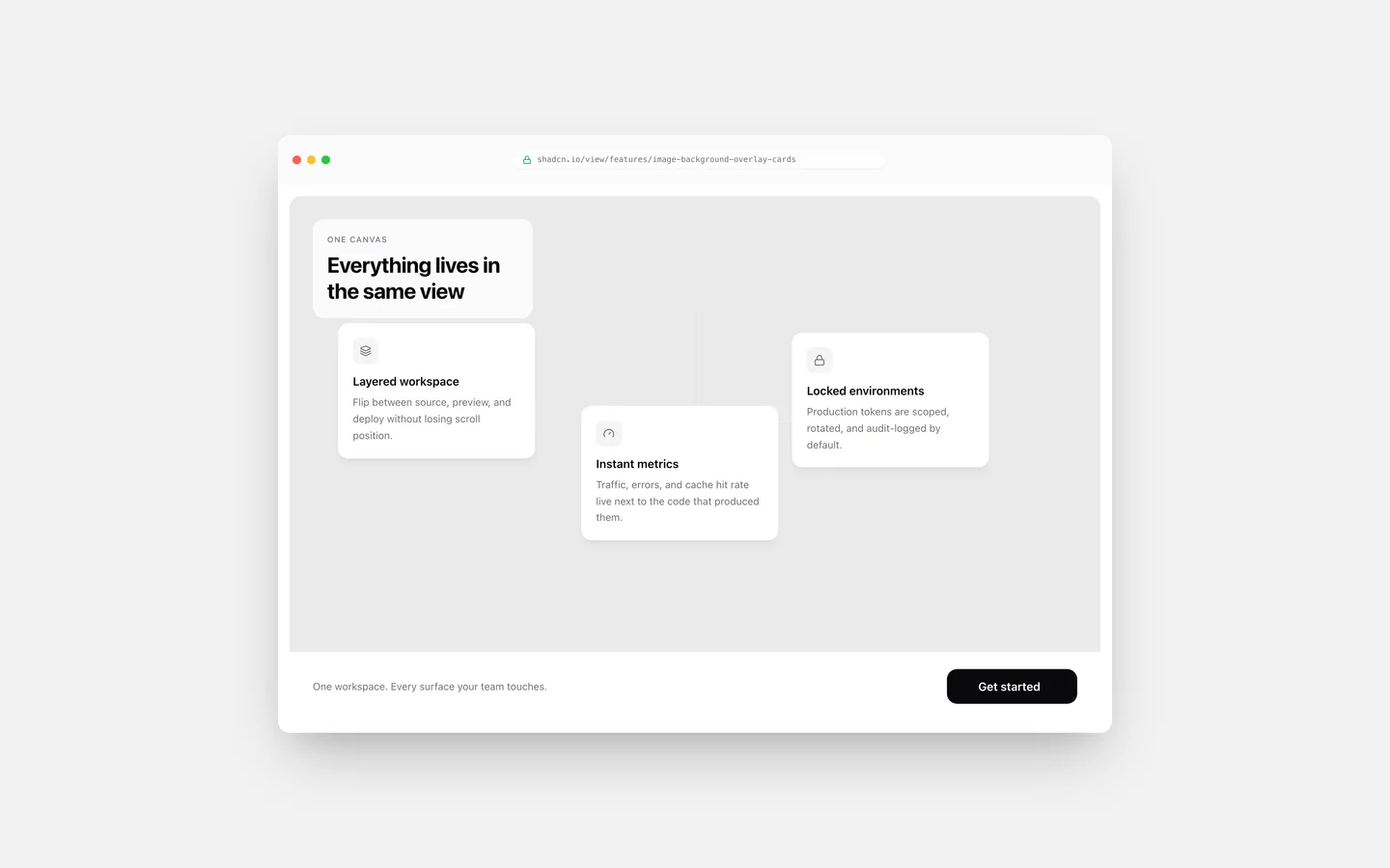 React Features Image Background Overlay Cards Block
