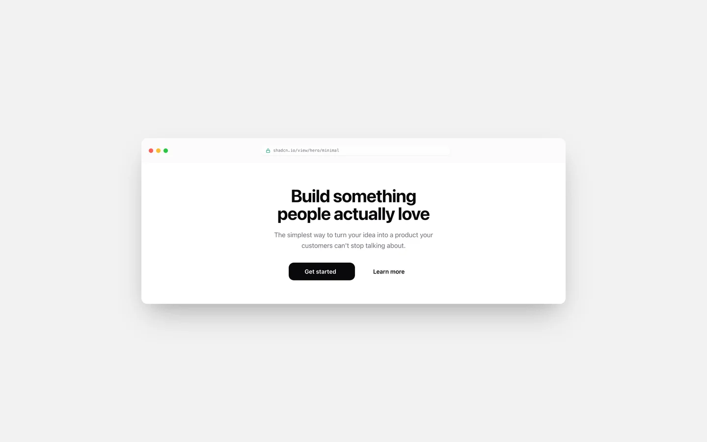 React Centered Minimal Hero Block
