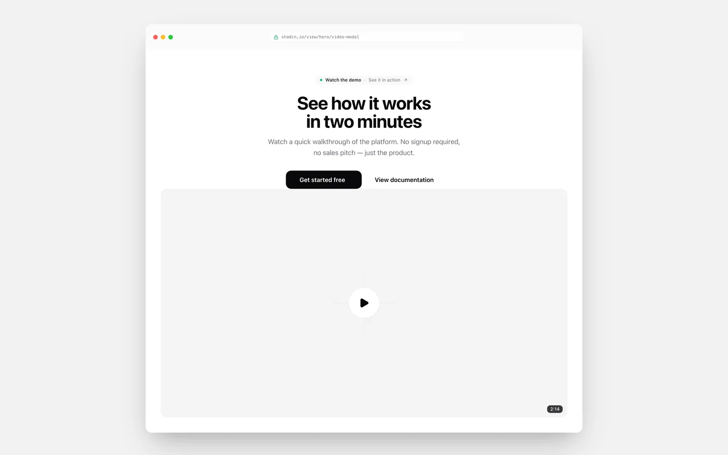 React Video Modal Hero Block
