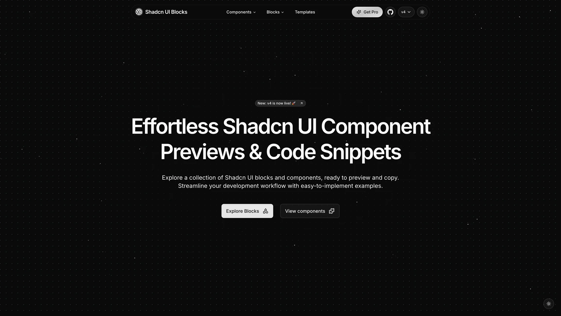 Shadcn UI Blocks preview
