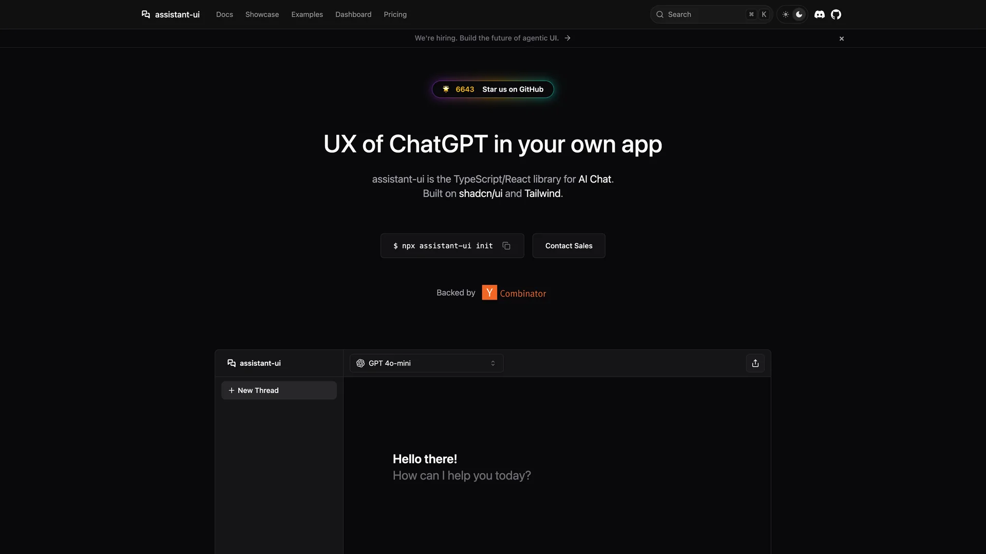Assistant UI preview