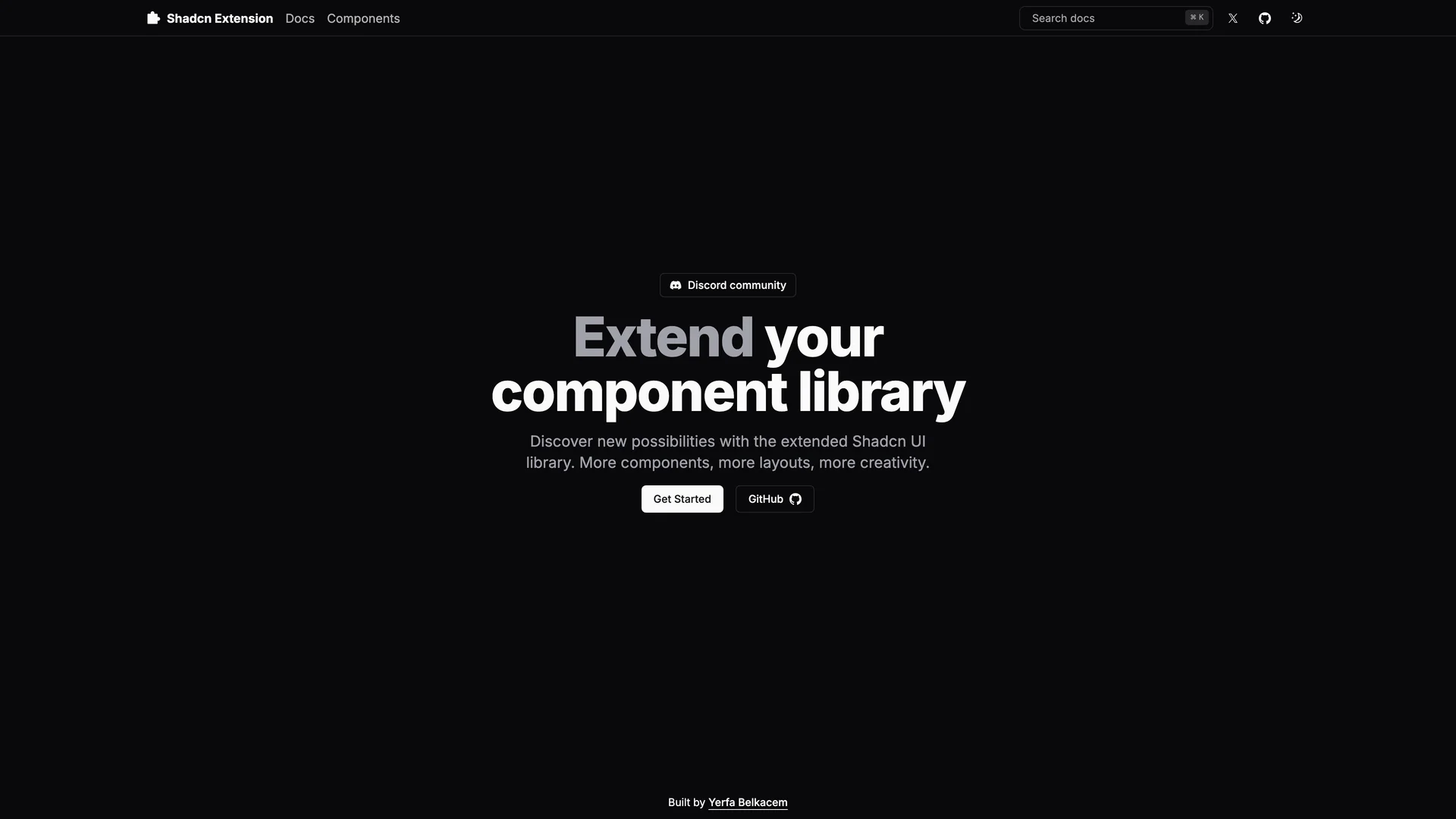 Shadcn Extension preview