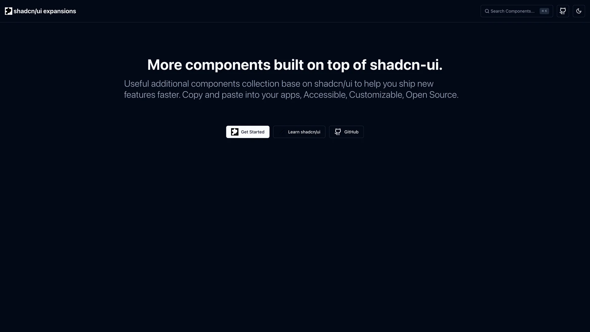 Shadcn UI Expansions preview