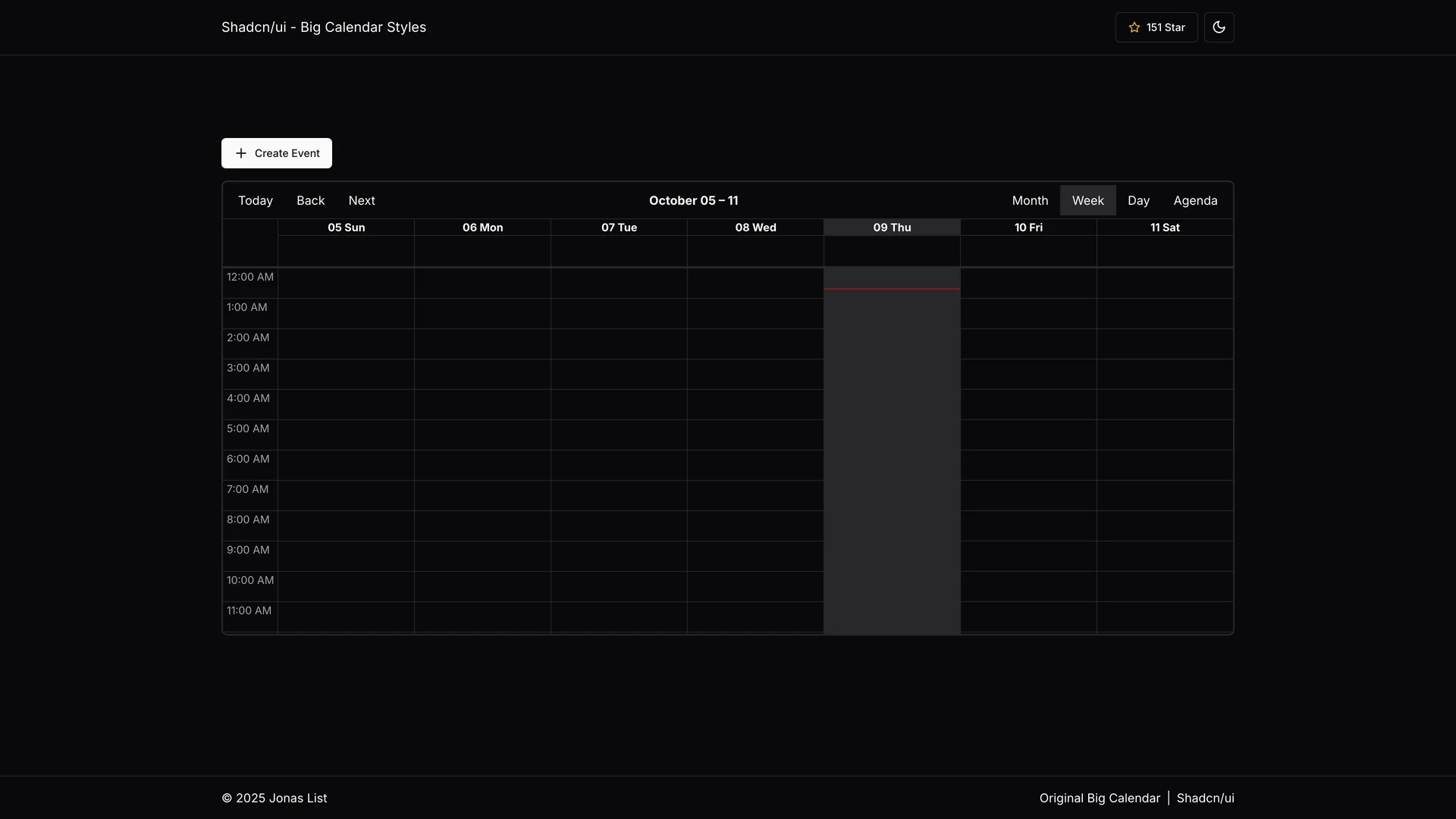 Shadcn UI Big Calendar preview