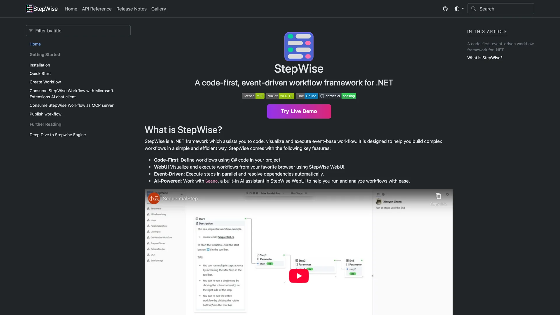 Stepwise preview