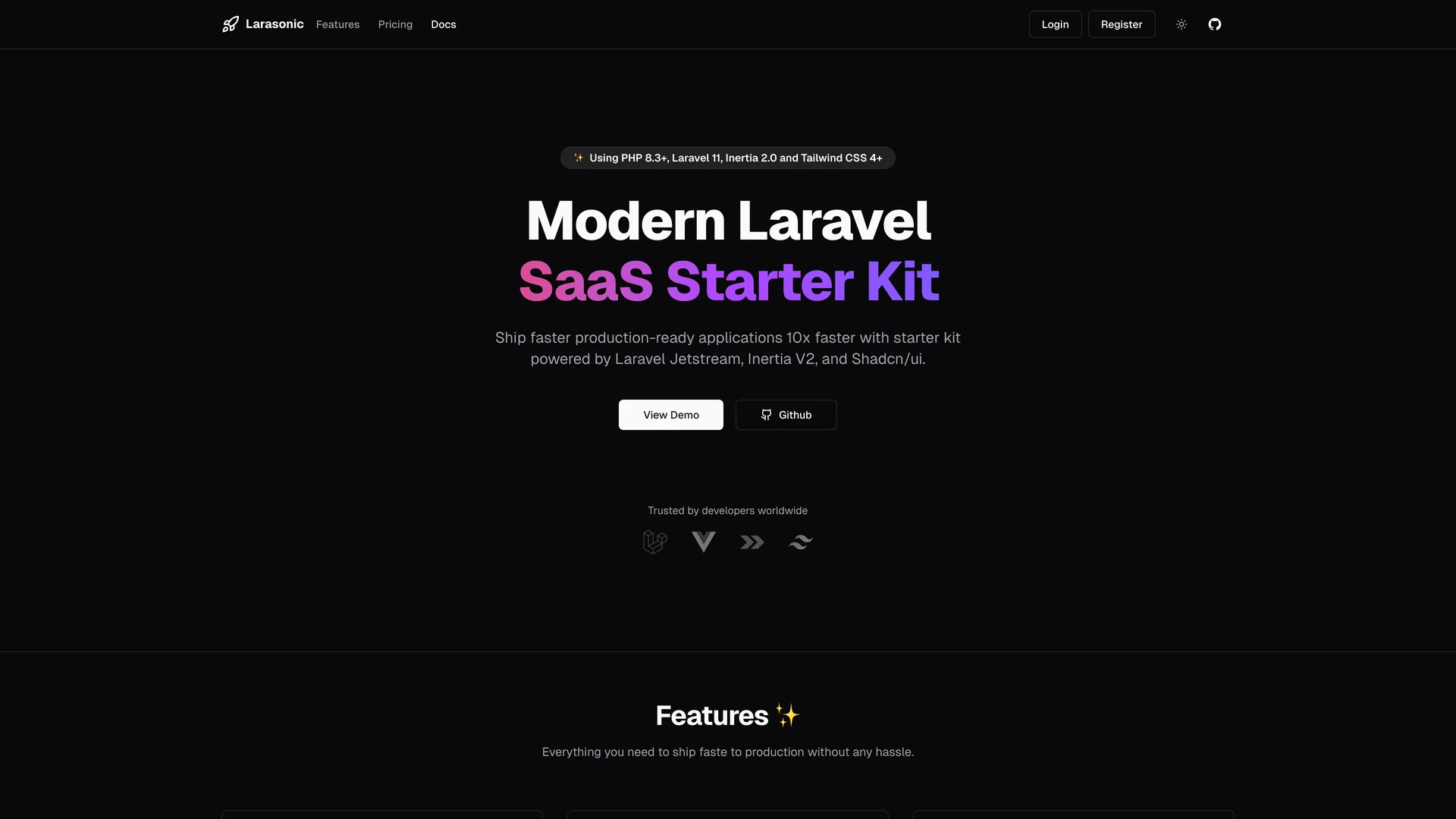 Larasonic Vue preview