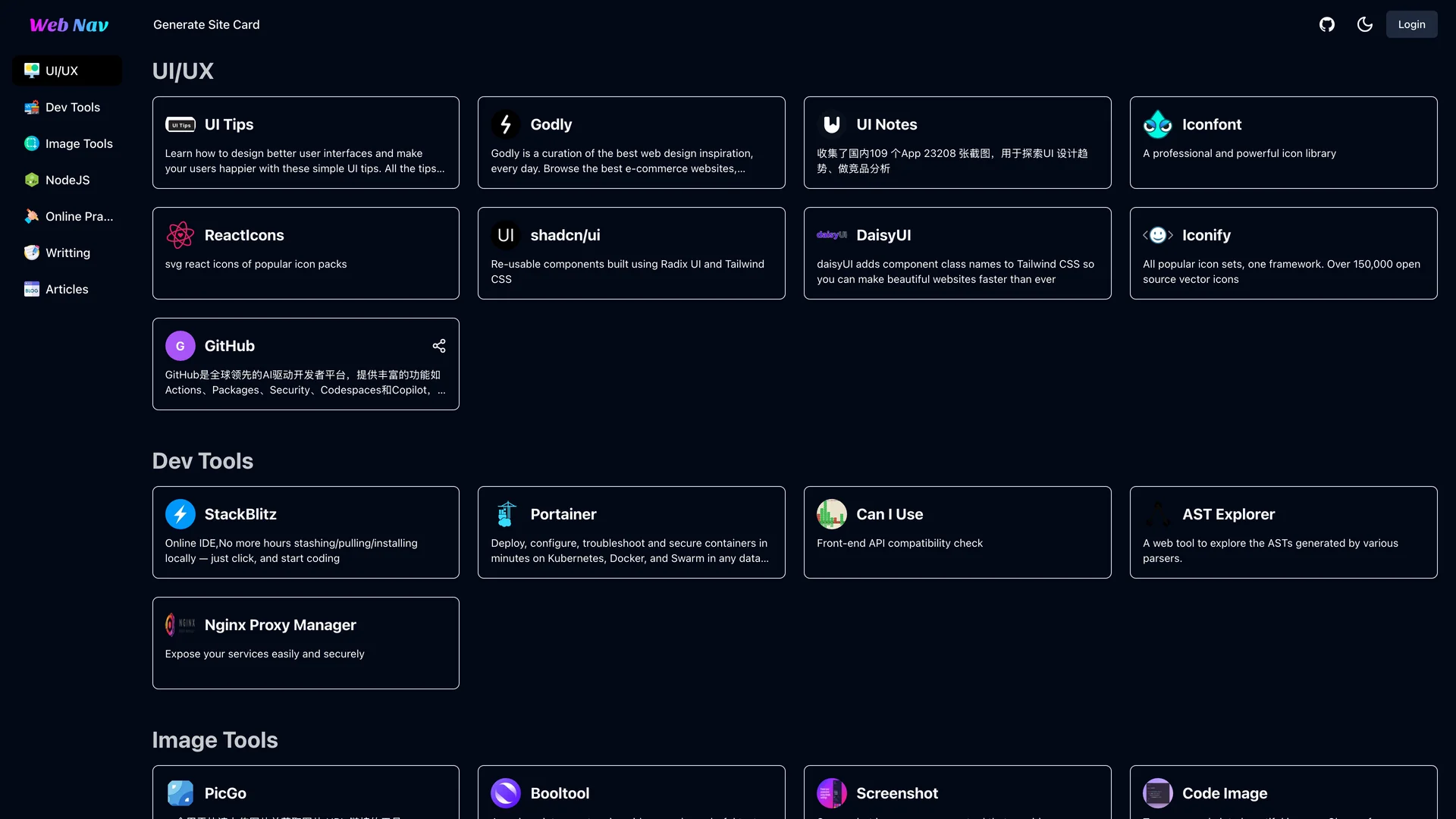 Frontend Nav preview