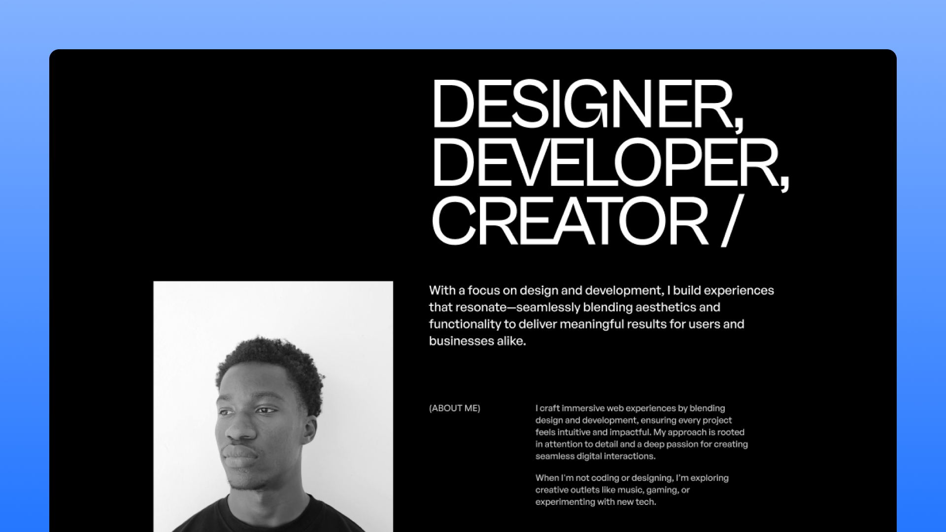Arete — Freelance Creative Developer preview 3